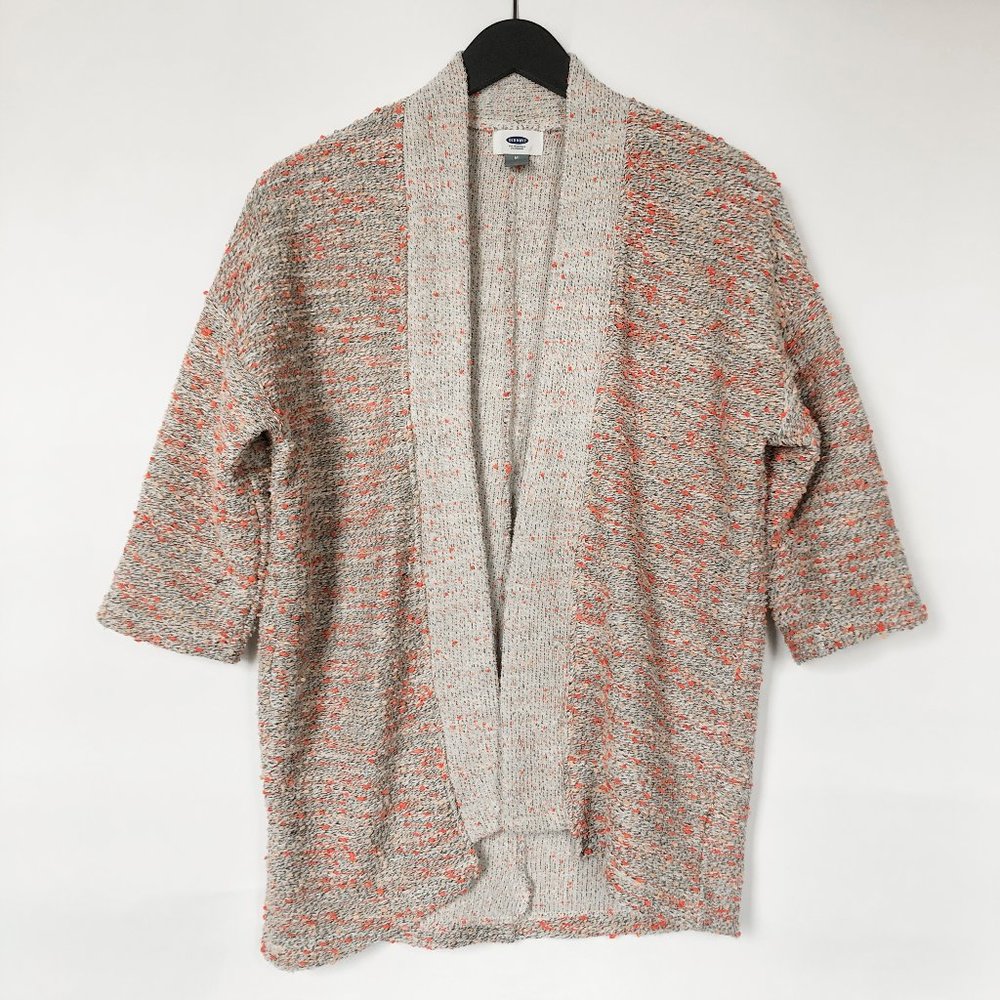 Old Navy Confetti Knit Cardigan Orange & Cream